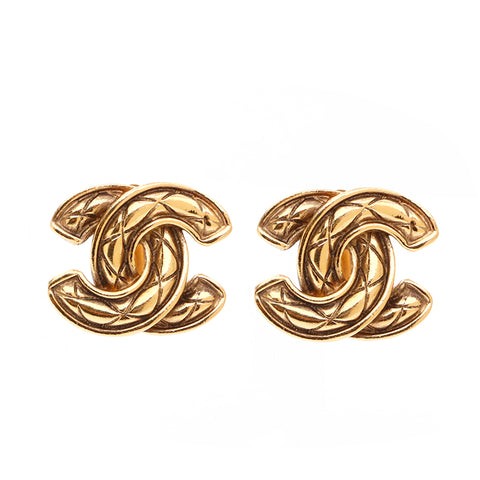 Chanel Coco Mark Matelasse GP 90s Boucles d'oreilles en or WS4114