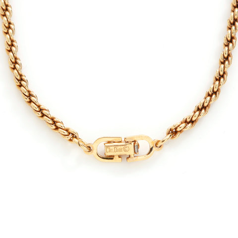 克里斯蒂安·迪奥（Christian Dior）徽标项链老式使用经典金WS4128