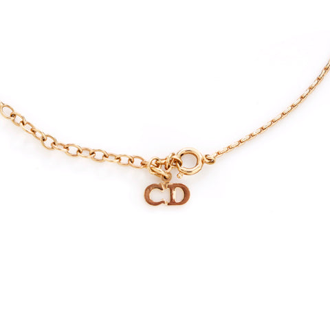 Christian Dior Rhinestone Collier Vintage Utilisé Gold Classic WS4137