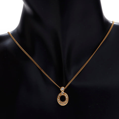 Christian Dior Rhinestone Collier Vintage Utilisé Gold Classic WS4138