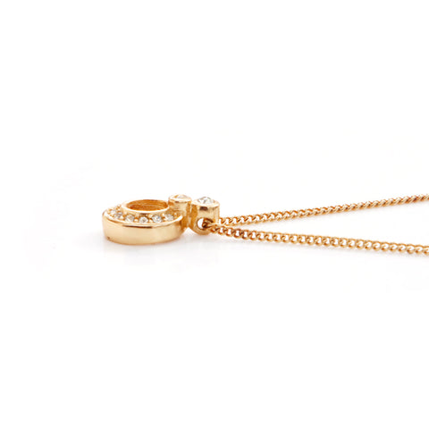 Christian Dior Rhinestone Collier Vintage Utilisé Gold Classic WS4138