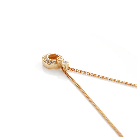 Christian Dior Rhinestone Collier Vintage Utilisé Gold Classic WS4138