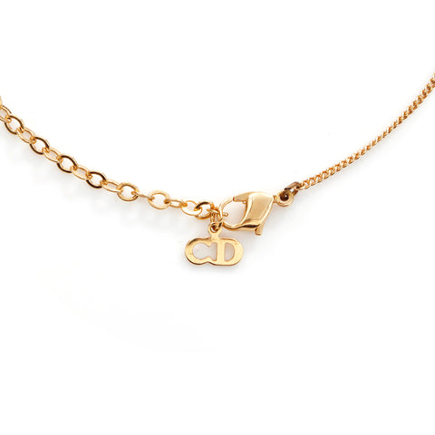 Christian Dior Rhinestone Collier Vintage Utilisé Gold Classic WS4138