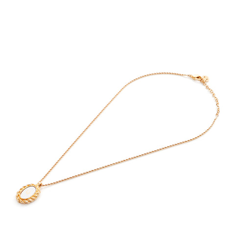 Christian Dior Logo Collier Vintage Utilisé Gold Classic WS4140