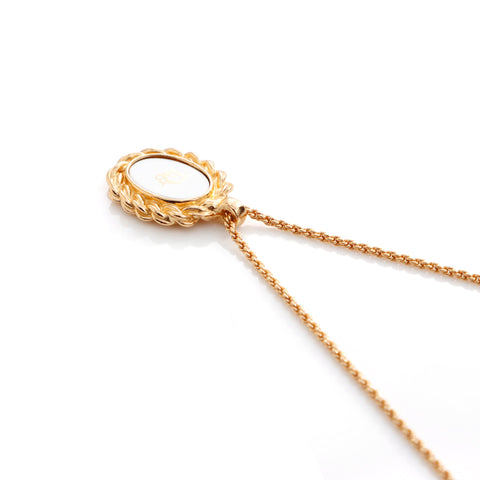 Christian Dior Logo Collier Vintage Utilisé Gold Classic WS4140
