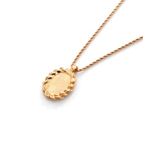 Christian Dior Logo Collier Vintage Utilisé Gold Classic WS4140