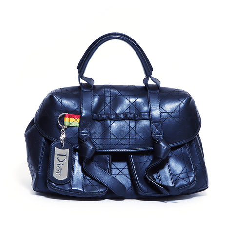 Christian Dior Leather Genuine Leather Stitch Keychain 16-MA-0015 Handbag VINTAGE Used Classic Black WS4148