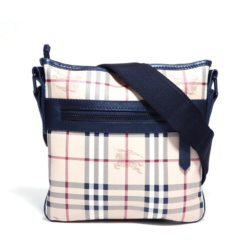 Burberry PVC leather Nova check casual simple men's women's shoulder bag beige WS4151