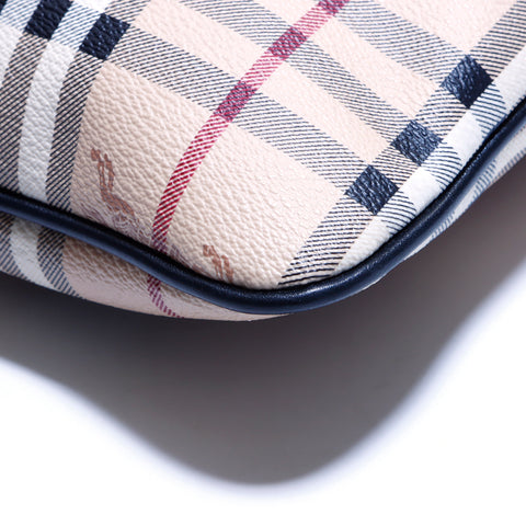 Burberry PVC Leder Nova Check Casual Simple Männerwomen -Umhängetasche Beige WS4151