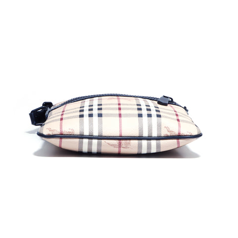 Burberry PVC Leder Nova Check Casual Simple Männerwomen -Umhängetasche Beige WS4151