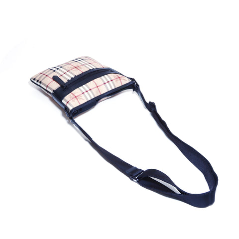 Burberry PVC Leder Nova Check Casual Simple Männerwomen -Umhängetasche Beige WS4151