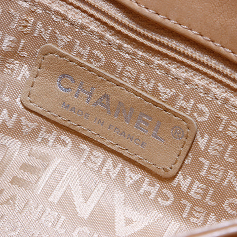 シャネル CHANEL シルバー金具 スエード レザー 2003-2004年製 8番台 ハンドバッグ ベージュ WS4152