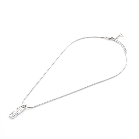 Christian Dior Logo Plate Collier Silver WS4166