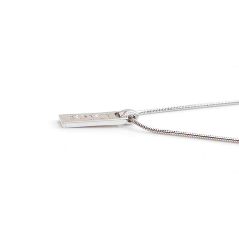 Christian Dior Logo Plate Collier Silver WS4166