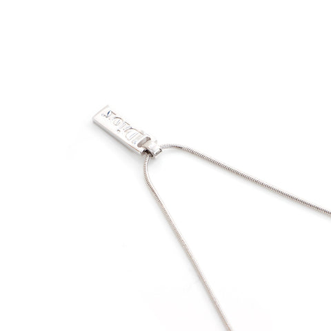 Christian Dior Logo Plate Collier Silver WS4166