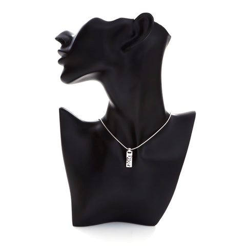 Christian Dior Logo Plate Collier Silver WS4166