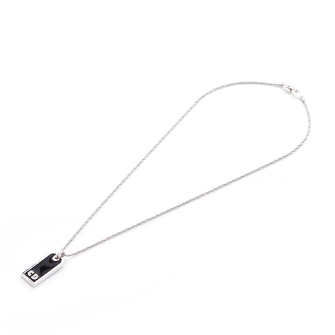 Christian Dior Logo Plate Collier argent WS4167