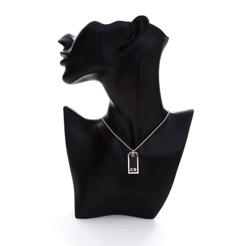 Christian Dior Logo Plate Collier argent WS4167