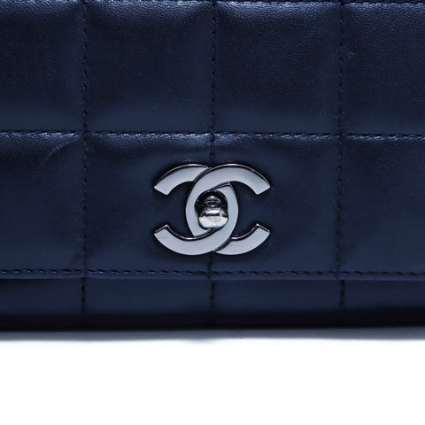 シャネル CHANEL チョコバー ココマーク ショルダーバッグ レザー ブラック WS4185