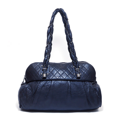 Chanel Boston Lady Blade Shoulder Bag Lambskin Black WS4191