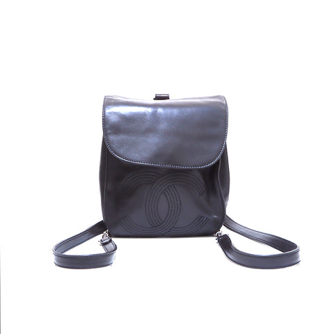 CHANEL COCO Mark Backpack  Daypack lambskin black WS4208