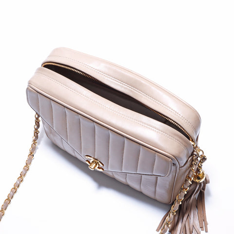 Chanel Mademoiselle 1992 Bag du sac à bandoulière BEIGE WS4211