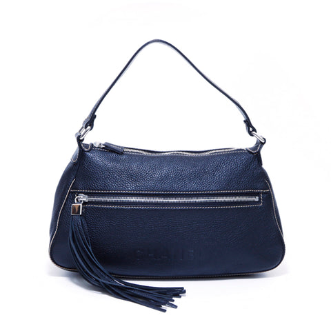 Chanel Fringe 2003 Sac d'épaule en cuir noir WS4222