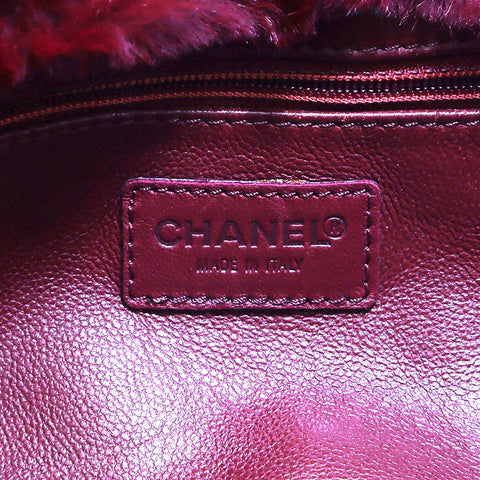 シャネル CHANEL チェーン ファー ボルドー 2000年 ショルダーバッグ ファー ボルドー WS4232