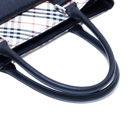 Burberry Nova检查手袋帆布米色X黑色WS4241 – NUIR VINTAGE