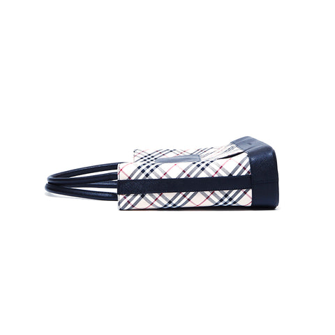 Burberry Nova检查手袋帆布米色X黑色WS4241