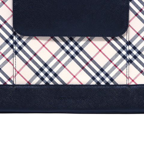 Burberry Nova检查手袋帆布米色X黑色WS4241