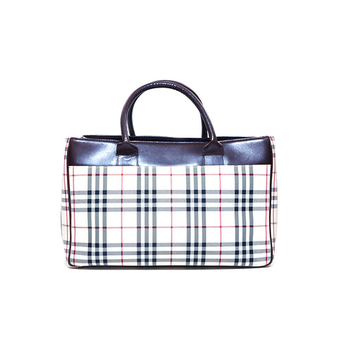 バーバリー BURBERRY ノバチェック ハンドバッグ キャンバス ブラウン WS4242