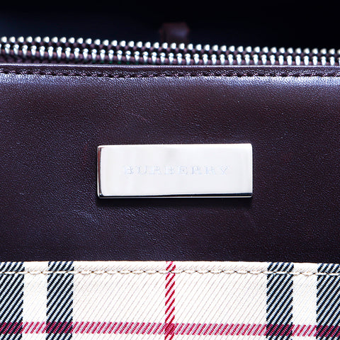 バーバリー BURBERRY ノバチェック ハンドバッグ キャンバス ブラウン WS4242