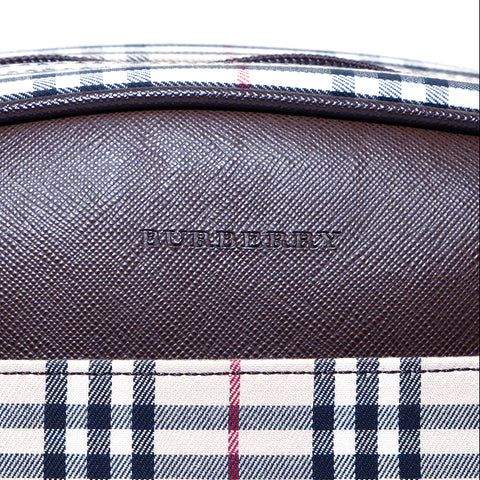 バーバリー BURBERRY ノバチェック  ハンドバッグ キャンバス ベージュ×ブラウン WS4243