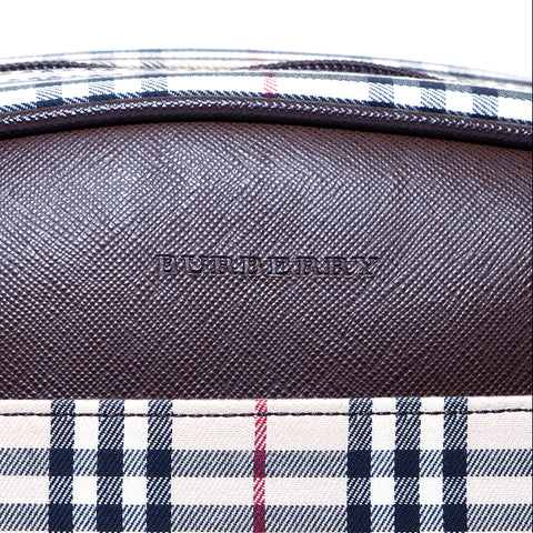 Burberry Nova Check Handtasche Leinwand Beige x Brown WS4243