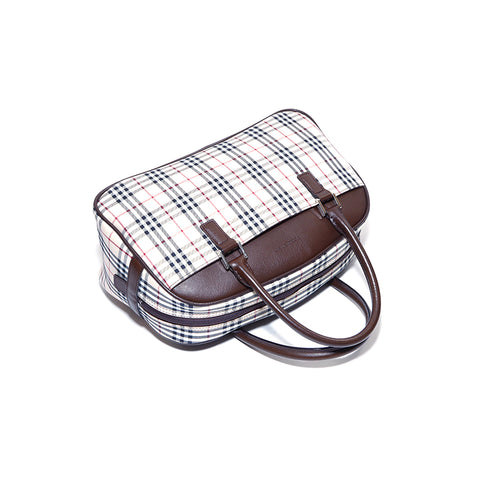 BURBERRY Nova Check Handbag canvas Beige x brown WS4243