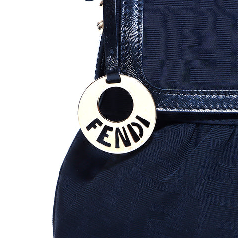 フェンディ FENDI ズッカ柄  ハンドバッグ キャンバス ブラック WS4255