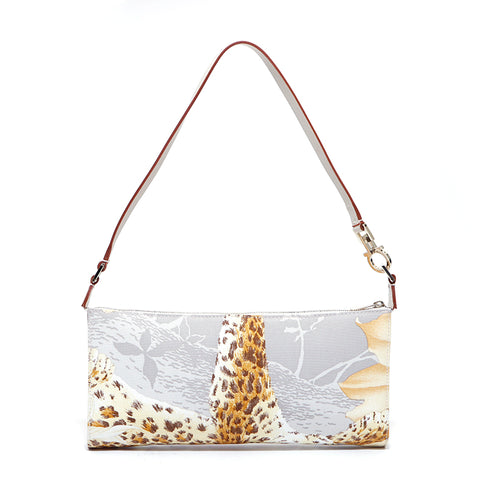 Salvatore Ferragamo Leopard Print Canvas Handsbag Beige WS4262