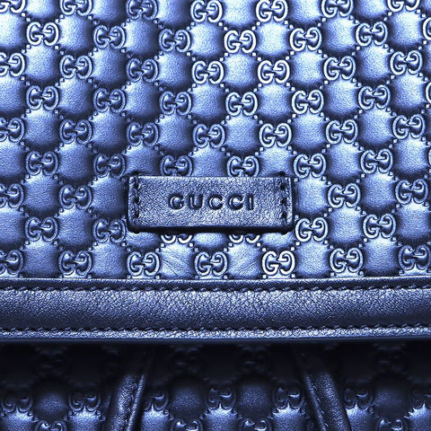 グッチ GUCCI マイクログッチ シマ リュック・デイパック レザー ブラック WS4320