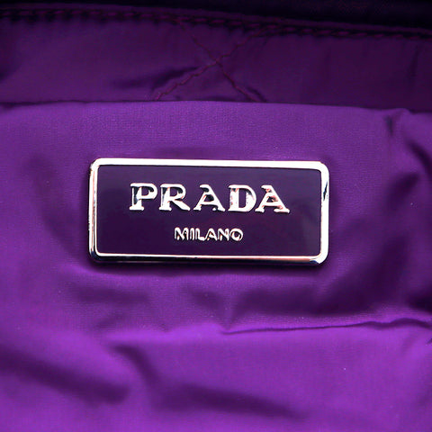 Prada徽标肩带尼龙紫色WS4321