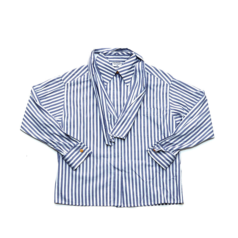 CHANEL ブラウス　ストライプ　シャツ　シャネル 中古・古着通販】CHANEL (シャネル) ヴィンテージストライプシャツ