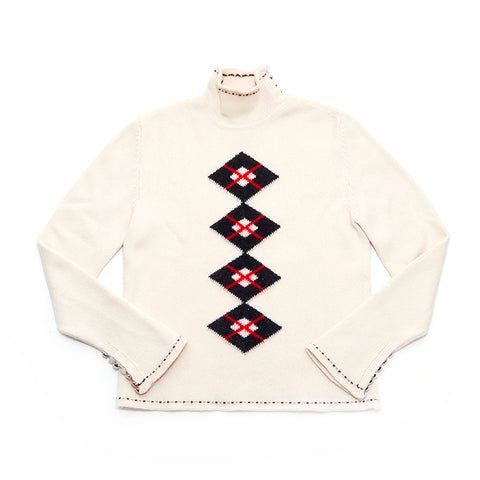 Chanel Coco Button Knit 02A Sweater White WS4339