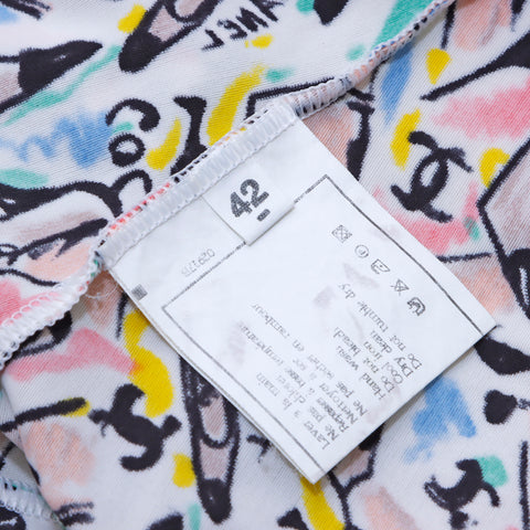 Chanel Coco-Markpumpen Muster P95 Kurzschläfe T-Shirt Multicolor WS4348