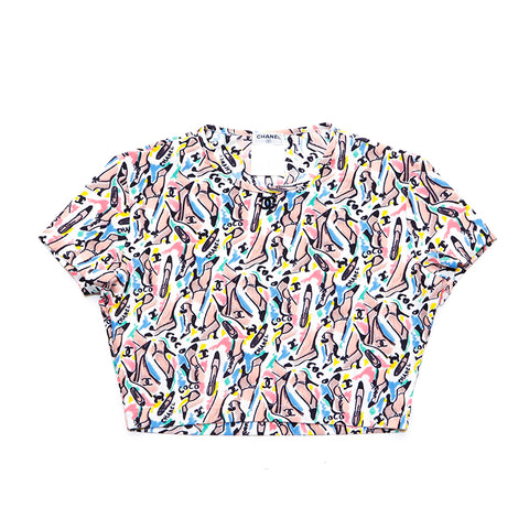 Chanel Coco-Markpumpen Muster P95 Kurzschläfe T-Shirt Multicolor WS4348