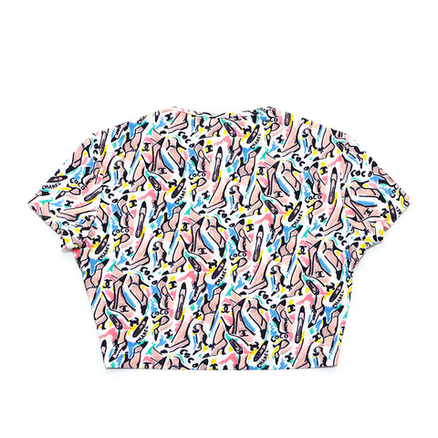 Chanel Coco-Markpumpen Muster P95 Kurzschläfe T-Shirt Multicolor WS4348