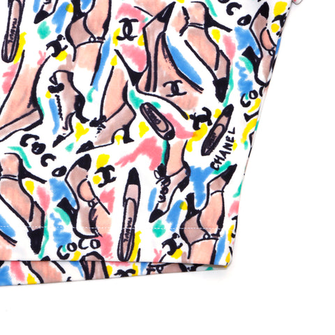 Chanel Coco-Markpumpen Muster P95 Kurzschläfe T-Shirt Multicolor WS4348