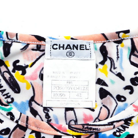 Chanel Coco-Markpumpen Muster P95 Kurzschläfe T-Shirt Multicolor WS4348