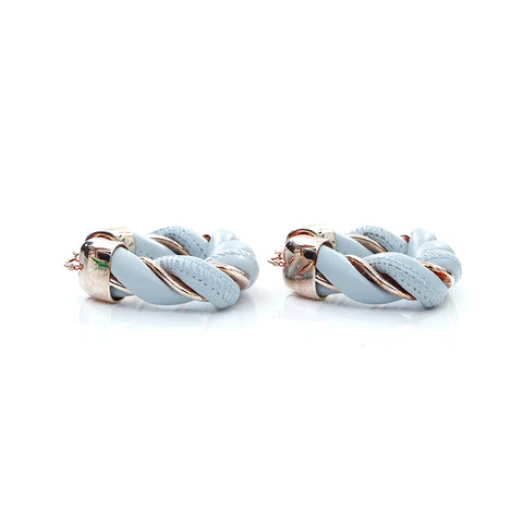 Bottega Veneta Bottegavenneta Leather 925 Boucles d'oreilles Triangle Silver Blue X Silver WS4362