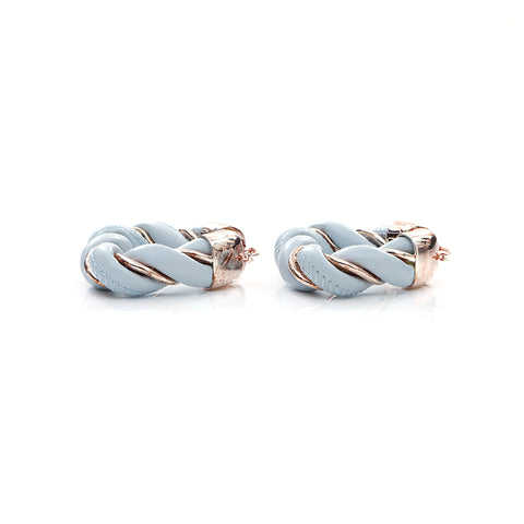 Bottega Veneta Bottegavenneta Leather 925 Boucles d'oreilles Triangle Silver Blue X Silver WS4362