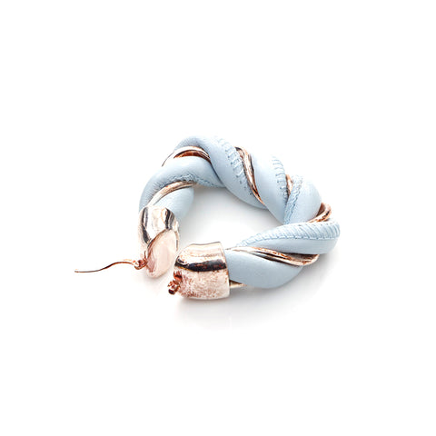 Bottega Veneta Bottegavenneta Leather 925 Boucles d'oreilles Triangle Silver Blue X Silver WS4362